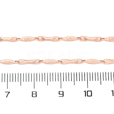 Brass Twisted Bar Link Chain Necklaces NJEW-D302-63RG-1