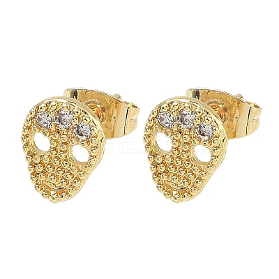 Halloween Brass & Crystal Rhinestone Stud Earrings for Women EJEW-G464-04G-04-1