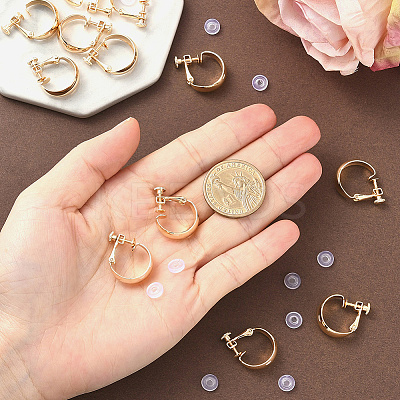 12Pcs Brass Clip-on Earring Findings KK-BBC0019-57-1