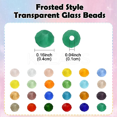3600Pcs 24 Colors Transparent Glass Beads Strands EGLA-YW0003-13-1