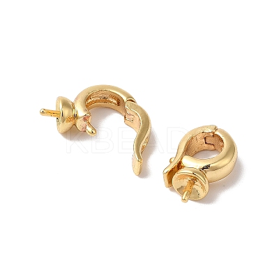 Brass Fold Over Clasps KK-H483-16G-1