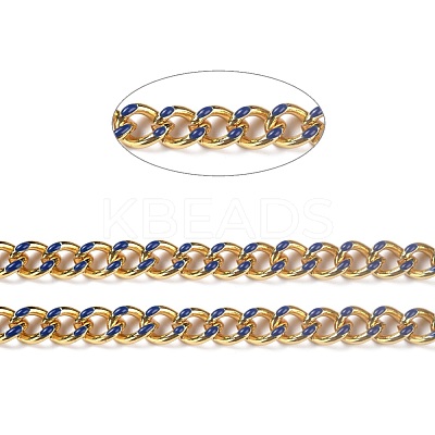 Golden Brass Enamel Curb Chain CHC-H103-07C-G-1