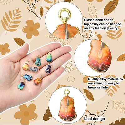 30Pcs 10 Styles Rack Plating Alloy Pendants ENAM-CJ0004-71-1