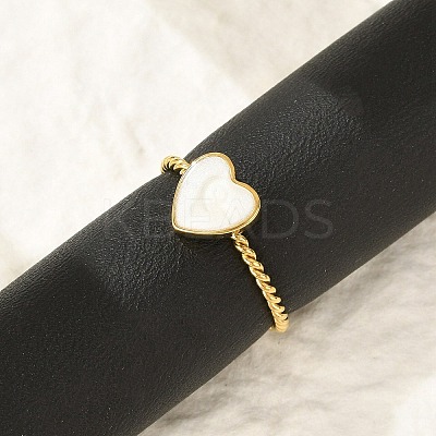 304 Stainless Steel Enamel Cuff Rings for Women RJEW-G338-04G-01-1
