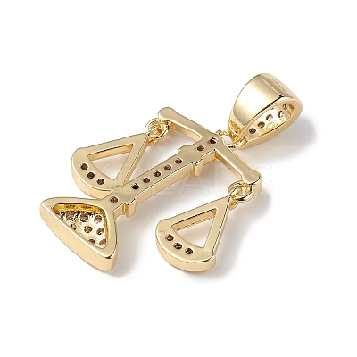 Rack Plating Brass Micro Pave Cubic Zirconia Pendants KK-F848-04G-1