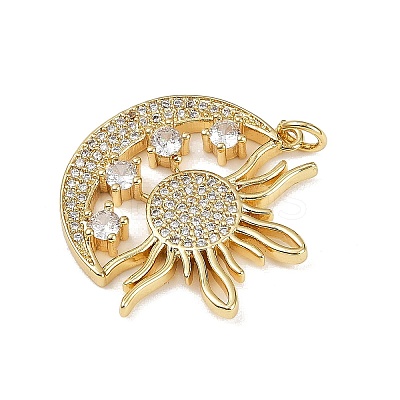Brass Micro Pave Cubic Zirconia Pendants KK-R230-10G-1