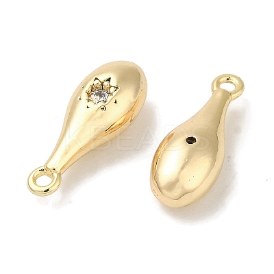 Brass Micro Pave Clear Cubic Zirconia Pendants KK-U013-01G-1