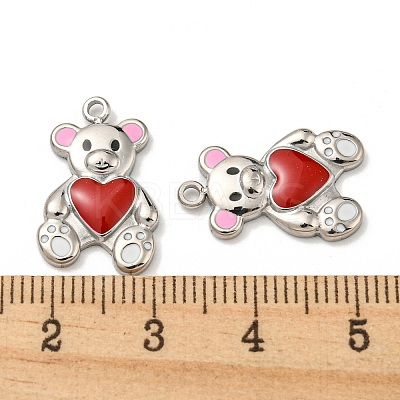 304 Stainless Steel Enamel Pendants STAS-L022-165P-1