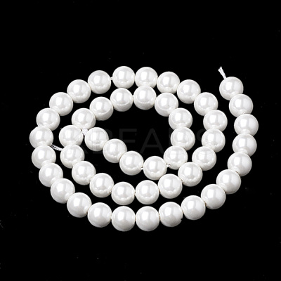 Shell Pearl Beads Strands X-BSHE-S301-8mm-04-1