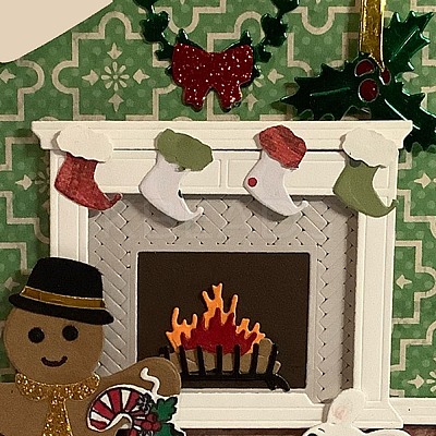Christmas Fireplace Carbon Steel Cutting Dies Stencils LS-DIY-P076-05-1