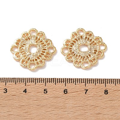 Brass Hollow Flower Multi-Strand Links KK-Z164-01G-1