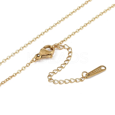 Ion Plating(IP) Initial Letter 304 Stainless Steel Pendant Necklaces NJEW-M199-01G-A-1