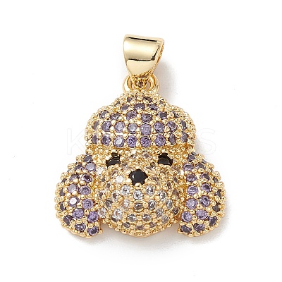 Brass Micro Pave Cubic Zirconia Pendants KK-M240-12-1