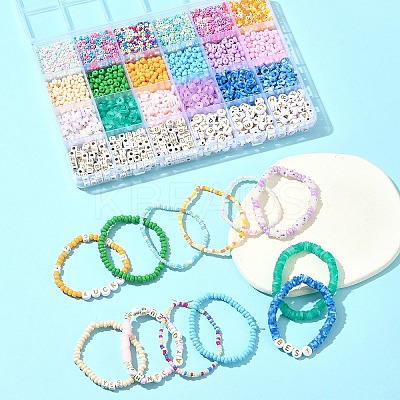 DIY Donut Glass & Acrylic Beads Bracelets Making Kits DIY-FS0007-68-1