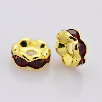 Brass Rhinestone Spacer Beads RB-A014-L6mm-22G-NF-1