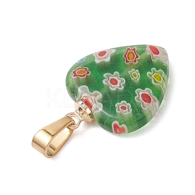Handmade Millefiori Glass Pendants PALLOY-JF05133-1