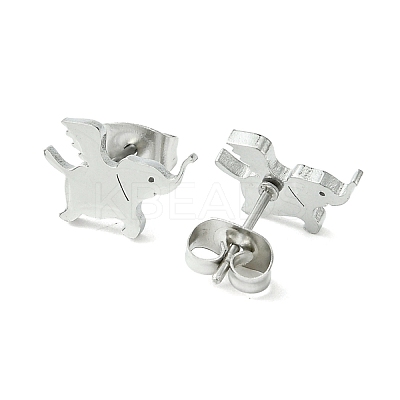 Non-Tarnish Cute Little Animal Theme 304 Stainless Steel Stud Earrings LS-EJEW-B041-03C-P-1