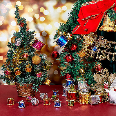 6 Bag Christmas Theme Foam Laser Drum Pendant Decorations AJEW-GA0005-89-1