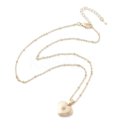 Clear Cubic Zirconia Locket Necklaces LS-NJEW-A036-01A-1