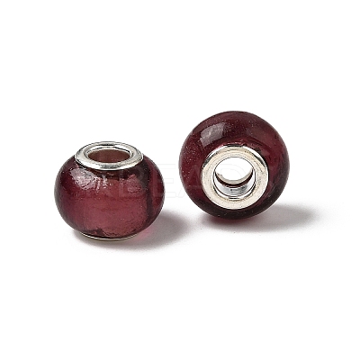 Handmade Silver Foil Glass European Beads X-LPDL-R008-02-1
