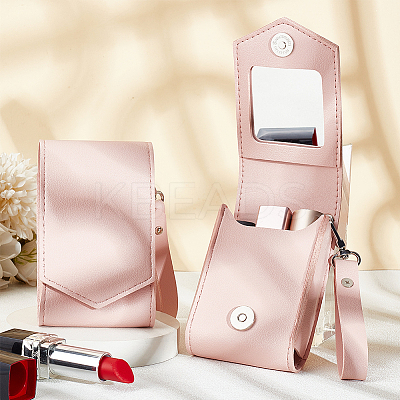 PU Leather Lipstick Storage Bags with Mirror AJEW-WH0248-539-1