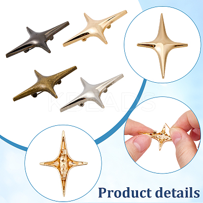 16Ocs 4 Colors Star Alloy Kilt Pins for Clothes JEWB-CY0001-03-1