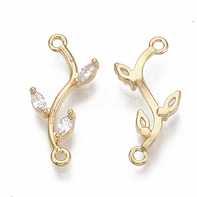 Brass Micro Pave Cubic Zirconia Links connectors LS-KK-S354-120-NF-1