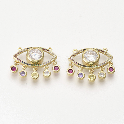 Brass Micro Pave Cubic Zirconia Pendants ZIRC-T012-17G-1