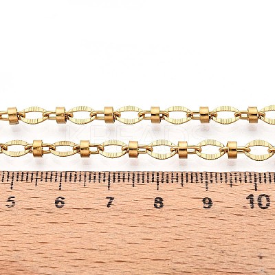 304 Stainless Steel Textured Oval Link Chains CHS-N005-06C-G-1