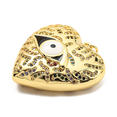 Rack Plating Brass Micro Pave Cubic Zirconia Pendants KK-C026-16G-02-1