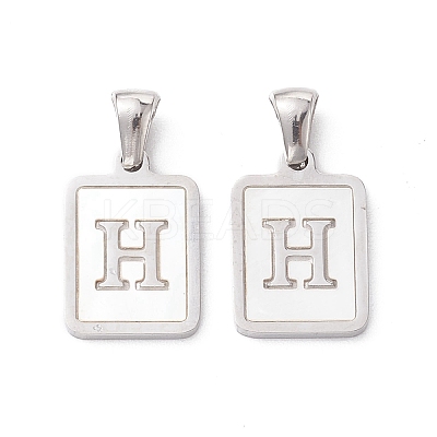 304 Stainless Steel Pave Shell Pendants STAS-G327-01P-H-1