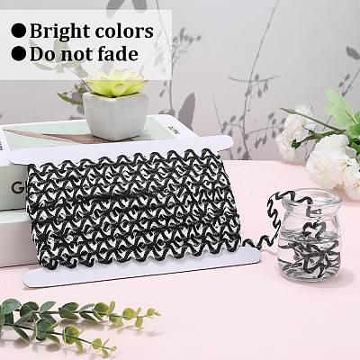 24.5~25 yards Two Tone Polyester Wave Lace Trim Ribbon OCOR-GF0004-35A-1