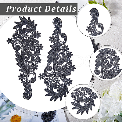 Polyester Embroidery Flower Lace Appliques DIY-WH0409-62-1