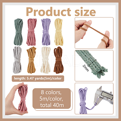 40M 8 Colors Hollow Cotton Braided Cord OCOR-BC0008-68B-1