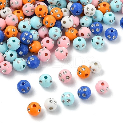 150Pcs Opaque Acrylic Beads MACR-YW0004-21A-1