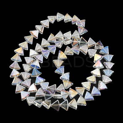 AB Color Plated Electroplate Transparent Glass Beads Strands EGLA-G037-08A-AB01-1