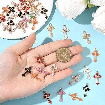 50Pcs Alloy Enamel Pendants ENAM-YW0006-50-1