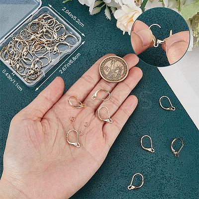 40Pcs Brass Leverback Earring Findings KK-CN0003-02-1