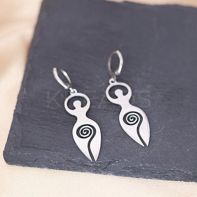 Spiral Goddess 201 Stainless Steel Hoop Earrings FS-WG62312-01-1