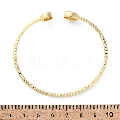Clear Cubic Zirconia Open Cuff Bangle BJEW-G737-01G-03-1