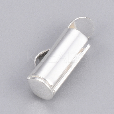 Brass Slide On End Clasp Tubes KK-Q747-11C-S-1