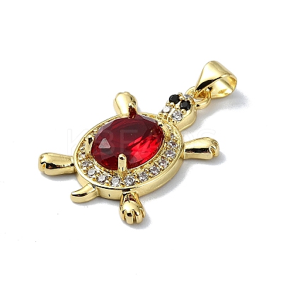 Rack Plating Real 18K Gold Plated Brass Micro Pave Cubic Zirconia Pendants KK-B084-06G-1