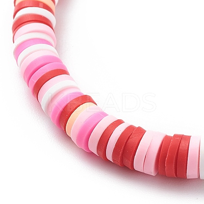 4Pcs 4 Color Handmade Polymer Clay Disc Surfer Bracelets Set BJEW-JB08799-1