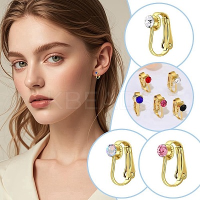 20Pcs Ion Plating(IP) 304 Stainless Steel Clip-on Earring Findings STAS-AR0002-53G-1