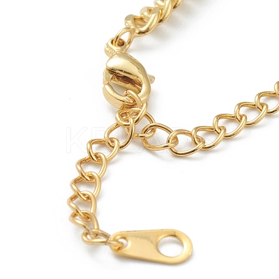 Brass Micro Pave Clear Cubic Zirconia Curb Chain Bracelets BJEW-B009-03G-1