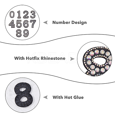 10Pcs Number Resin Hotfix Rhinestone DIY-HY0001-07-1