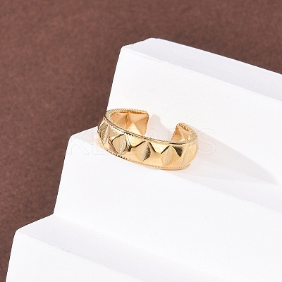 304 Stainless Steel Open Cuff Rings for Women RJEW-K309-23G-1