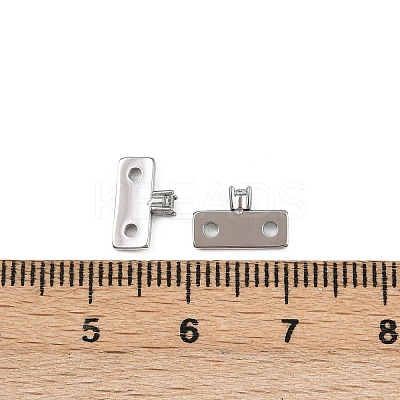 304 Stainless Steel Crystal Rhinestone Rectangle Spacer Bars STAS-F322-08P-1