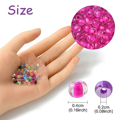 195G 15 Colors 6/0 Transparent Glass Seed Beads SEED-YW0002-45-1