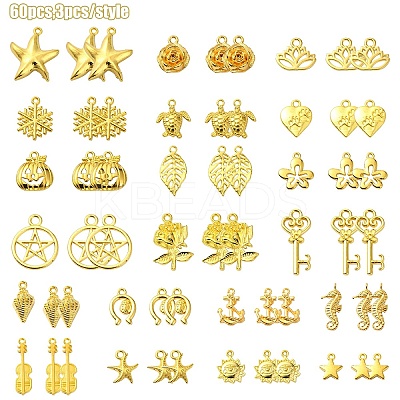 60Pcs 20 Styles Tibetan Style Alloy Pendants FIND-YW0004-77-1